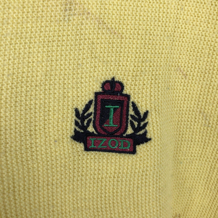 90'S IZOD acrylic knit cardigan, made in the USA, men's size L, vintage acrylic lemon yellow Vintage Second Hand