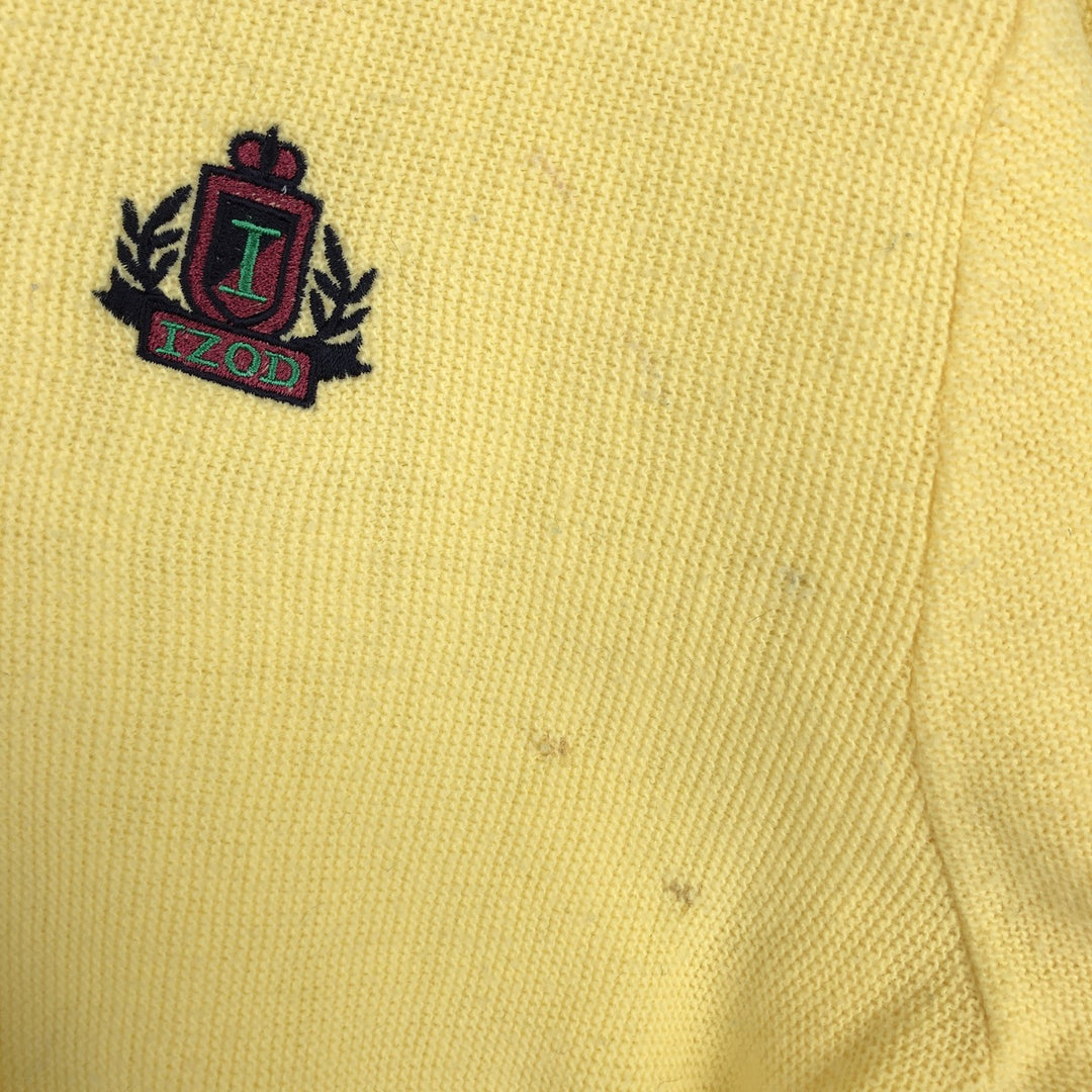 90'S IZOD acrylic knit cardigan, made in the USA, men's size L, vintage acrylic lemon yellow Vintage Second Hand