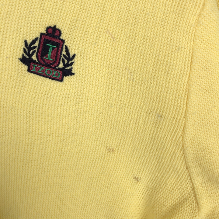 90'S IZOD acrylic knit cardigan, made in the USA, men's size L, vintage acrylic lemon yellow Vintage Second Hand