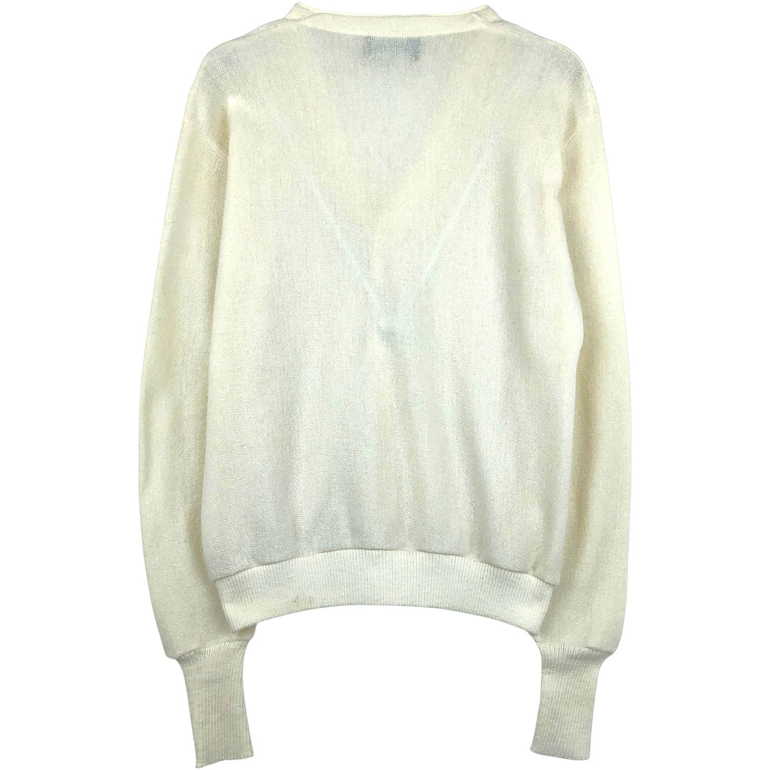 Vintage 1980'S Jantzen knit cardigan, made in the USA, size M, men's polyester pale white type Vintage Second Hand