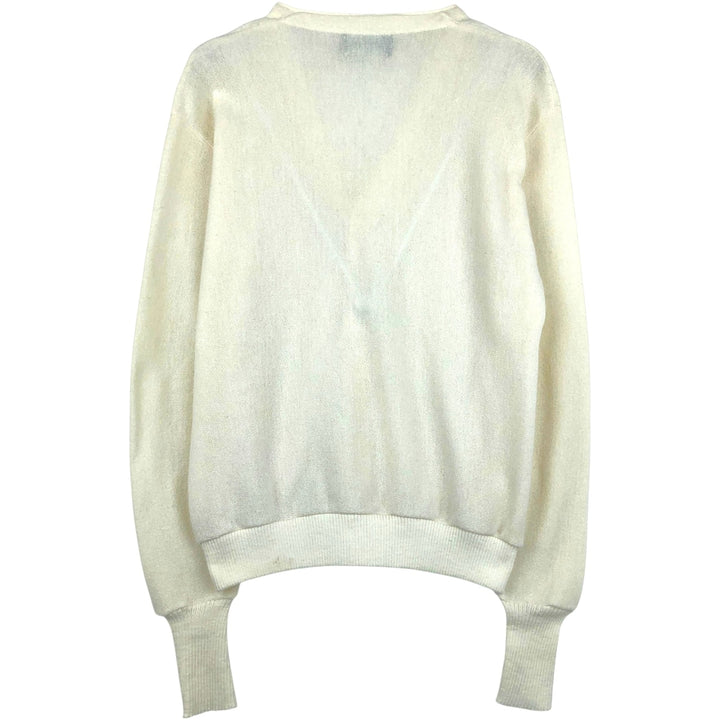 Vintage 1980'S Jantzen knit cardigan, made in the USA, size M, men's polyester pale white type Vintage Second Hand