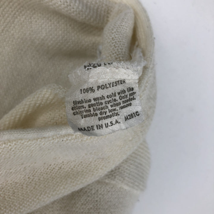 Vintage 1980'S Jantzen knit cardigan, made in the USA, size M, men's polyester pale white type Vintage Second Hand