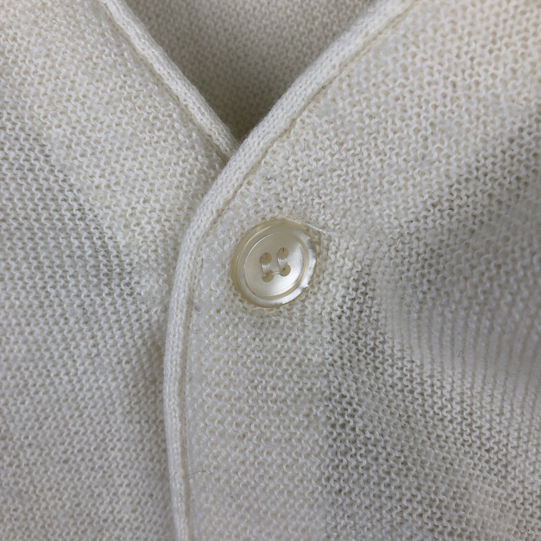 Vintage 1980'S Jantzen knit cardigan, made in the USA, size M, men's polyester pale white type Vintage Second Hand