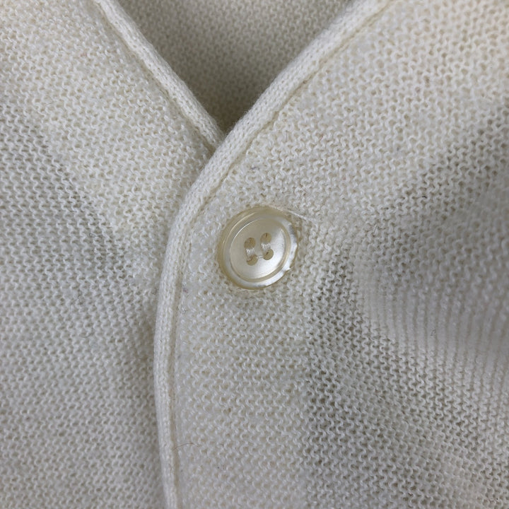 Vintage 1980'S Jantzen knit cardigan, made in the USA, size M, men's polyester pale white type Vintage Second Hand