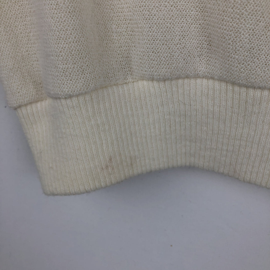 Vintage 1980'S Jantzen knit cardigan, made in the USA, size M, men's polyester pale white type Vintage Second Hand