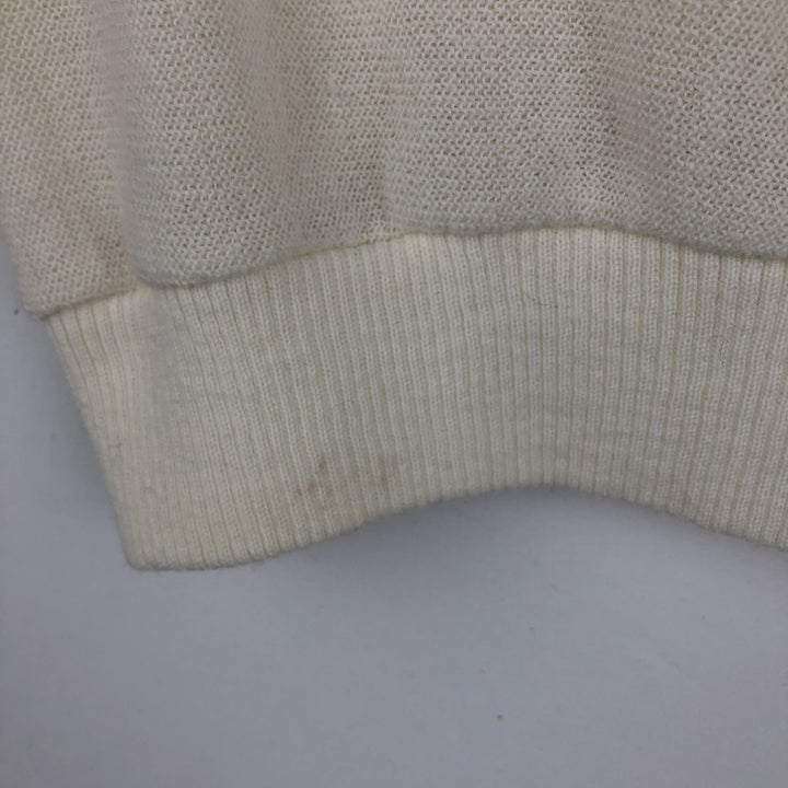 Vintage 1980'S Jantzen knit cardigan, made in the USA, size M, men's polyester pale white type Vintage Second Hand