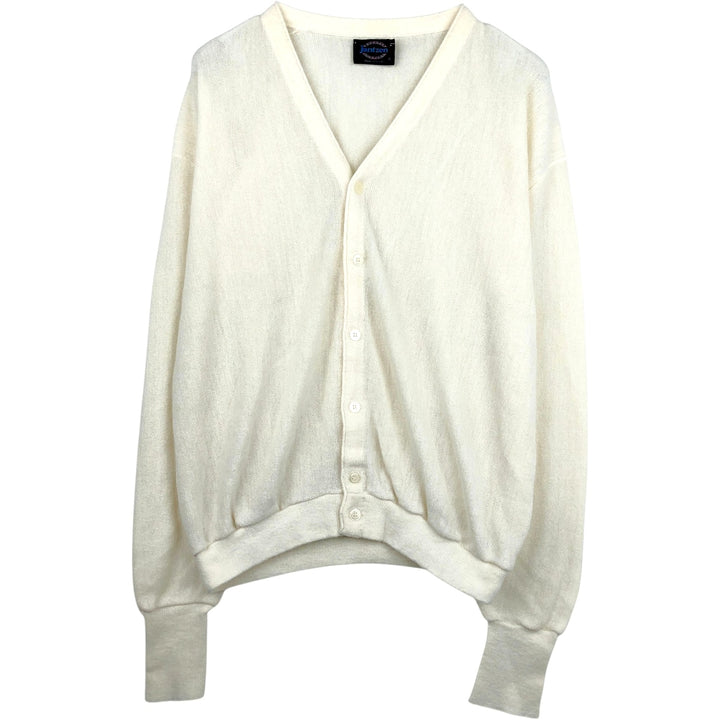 Vintage 1980'S Jantzen knit cardigan, made in the USA, men's size XL unclear pale white type Vintage Second Hand