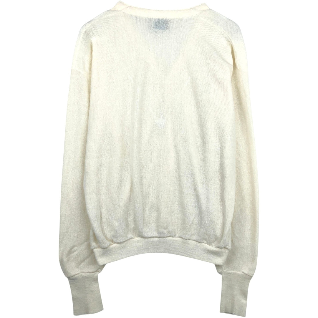 Vintage 1980'S Jantzen knit cardigan, made in the USA, men's size XL unclear pale white type Vintage Second Hand