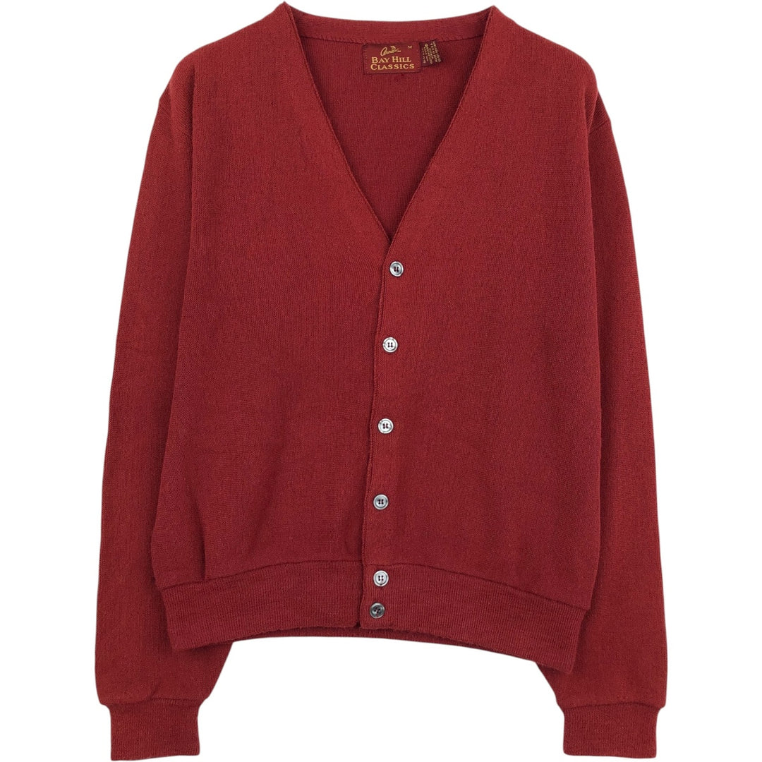 Vintage 90'S Bay Hill Classics acrylic knit cardigan, made in the USA, size M, men's. Oron Acrylic red type Vintage Second Hand