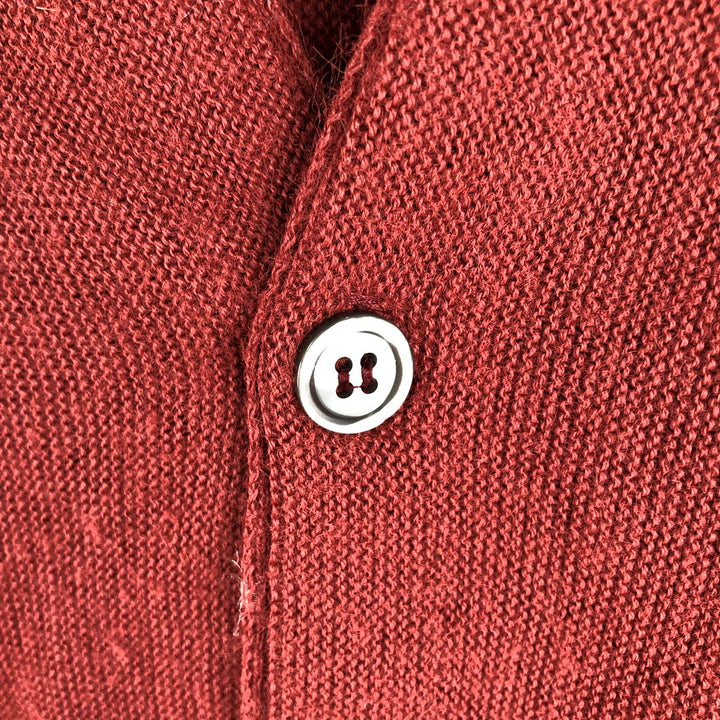 Vintage 90'S Bay Hill Classics acrylic knit cardigan, made in the USA, size M, men's. Oron Acrylic red type Vintage Second Hand
