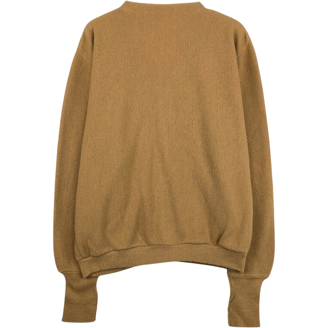 1960s-1970'S Lacoste IZOD Acrylic Knit Cardigan, Men's Size M (approx.), Vintage Oron Acrylic brown type Vintage Second Hand