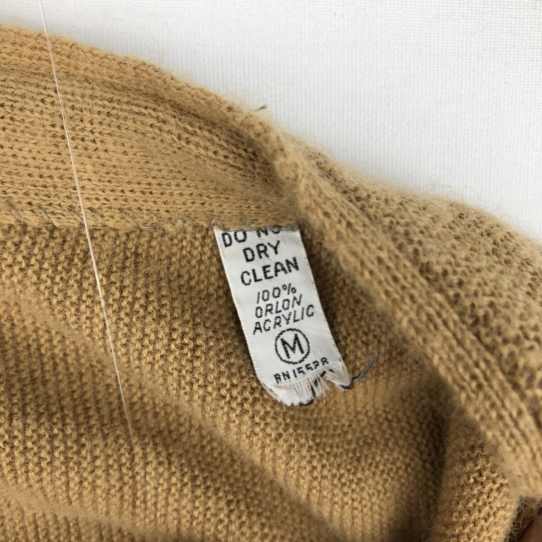1960s-1970'S Lacoste IZOD Acrylic Knit Cardigan, Men's Size M (approx.), Vintage Oron Acrylic brown type Vintage Second Hand