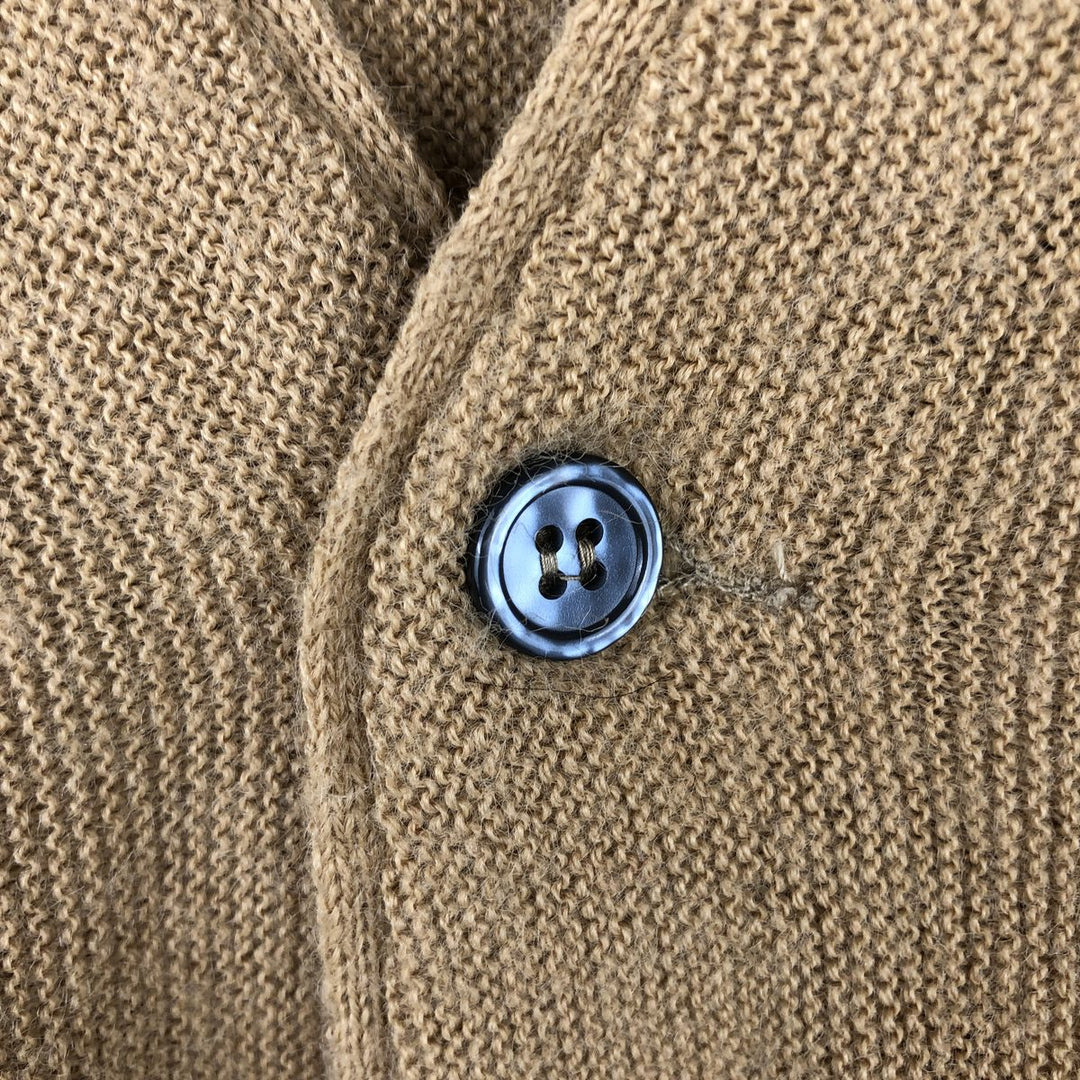 1960s-1970'S Lacoste IZOD Acrylic Knit Cardigan, Men's Size M (approx.), Vintage Oron Acrylic brown type Vintage Second Hand
