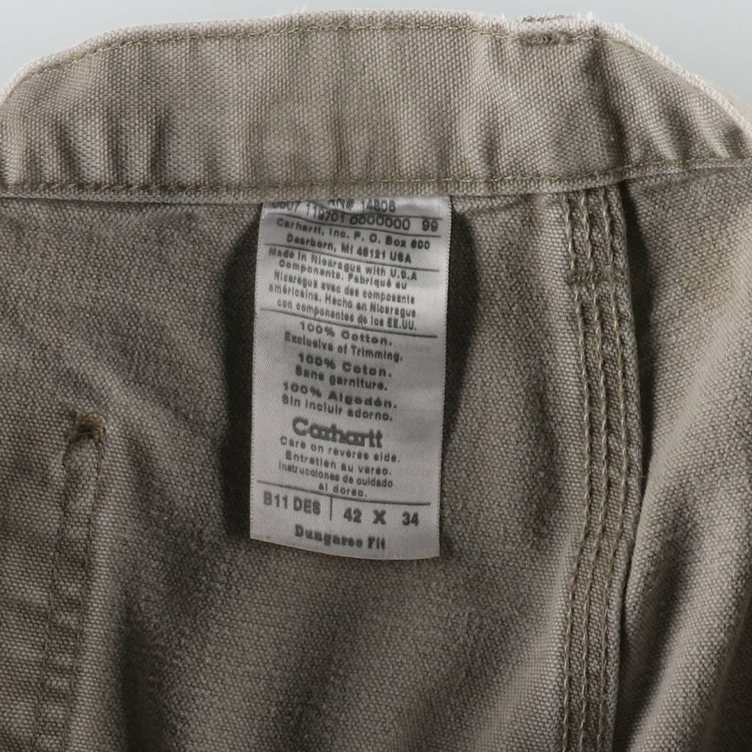 Big Size Carhartt Dungaree Fit Duck Painter Pants, Men's W41 equivalent. cotton Beige type Vintage Second Hand