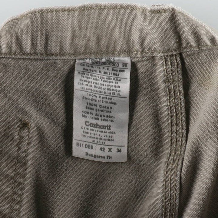 Big Size Carhartt Dungaree Fit Duck Painter Pants, Men's W41 equivalent. cotton Beige type Vintage Second Hand