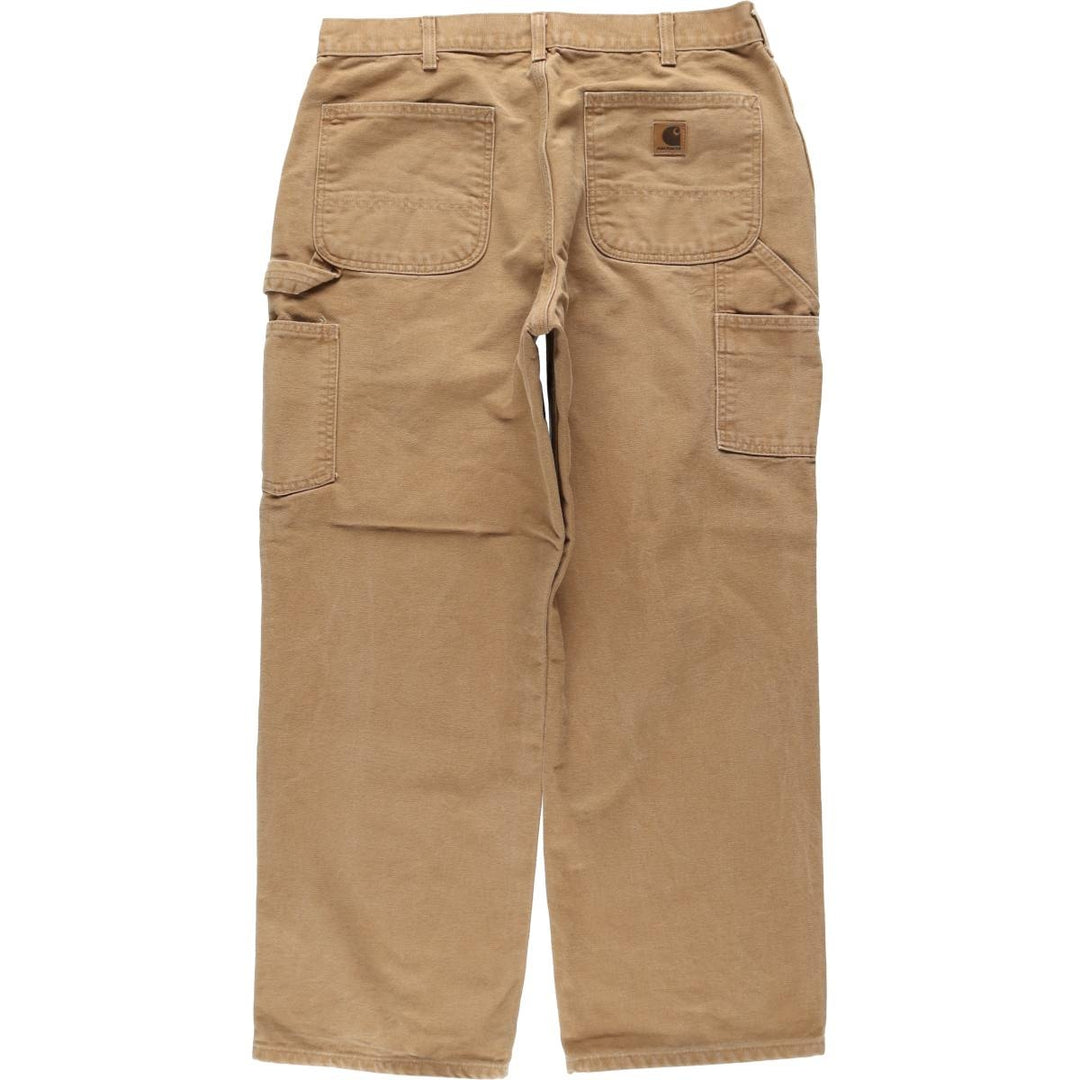 Carhartt Original Dungaree Fit Duck Painter Pants, Men's, Size 34 cotton beige type brown Vintage Second Hand