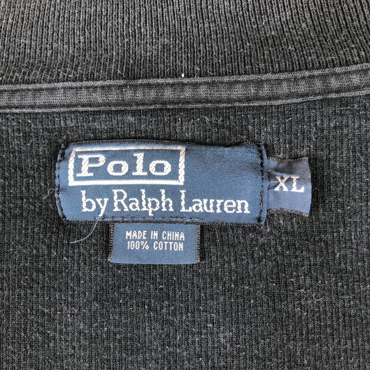Ralph Lauren POLO by Ralph Lauren full zip sweatshirt, men's XL size cotton black type Vintage Second Hand