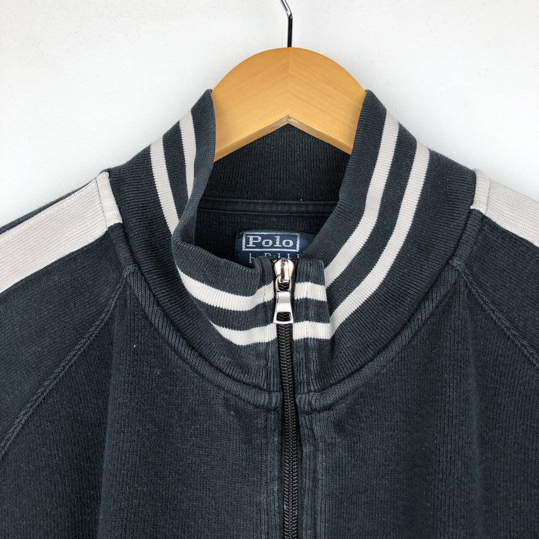 Ralph Lauren POLO by Ralph Lauren full zip sweatshirt, men's XL size cotton black type Vintage Second Hand
