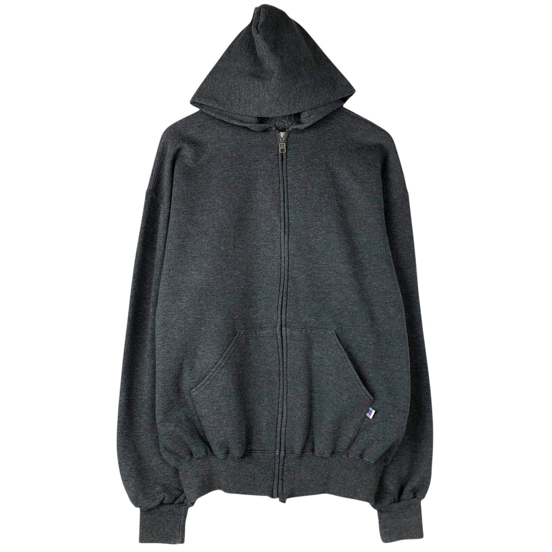 Vintage 90'S Russell Athletic full-zip sweatshirt, size L, men's cotton gray type Vintage Second Hand