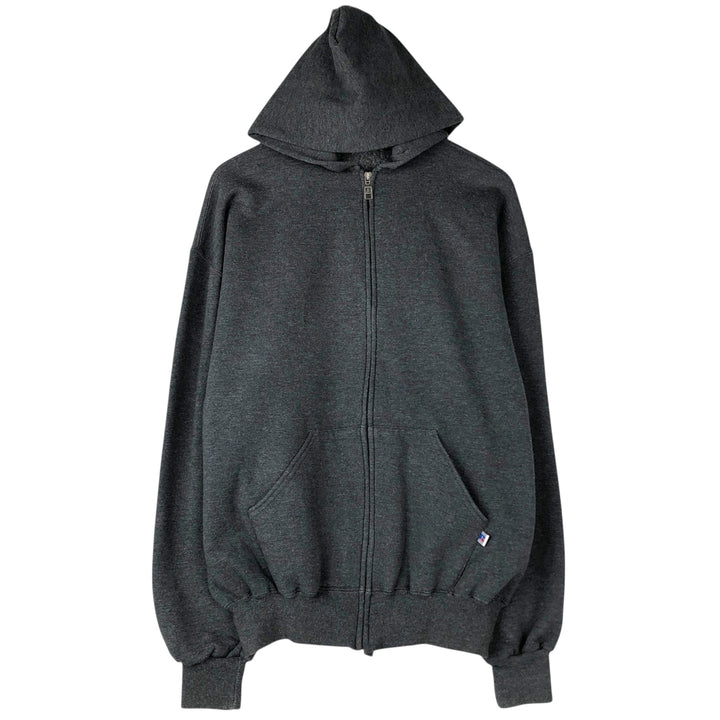 Vintage 90'S Russell Athletic full-zip sweatshirt, size L, men's cotton gray type Vintage Second Hand