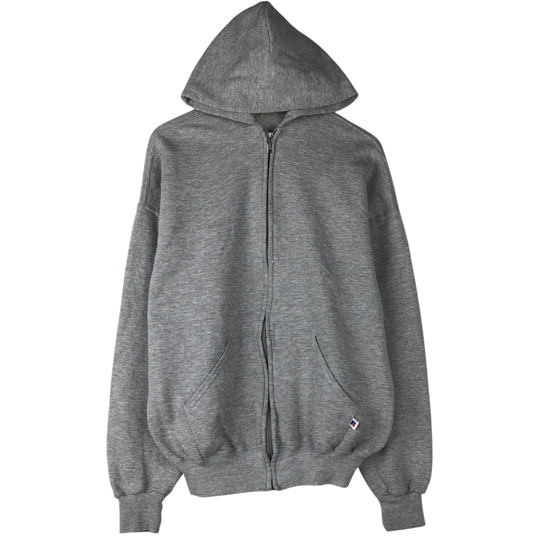 Vintage 90'S Russell Athletic full-zip sweatshirt, size XL, men's polyester gray type Vintage Second Hand