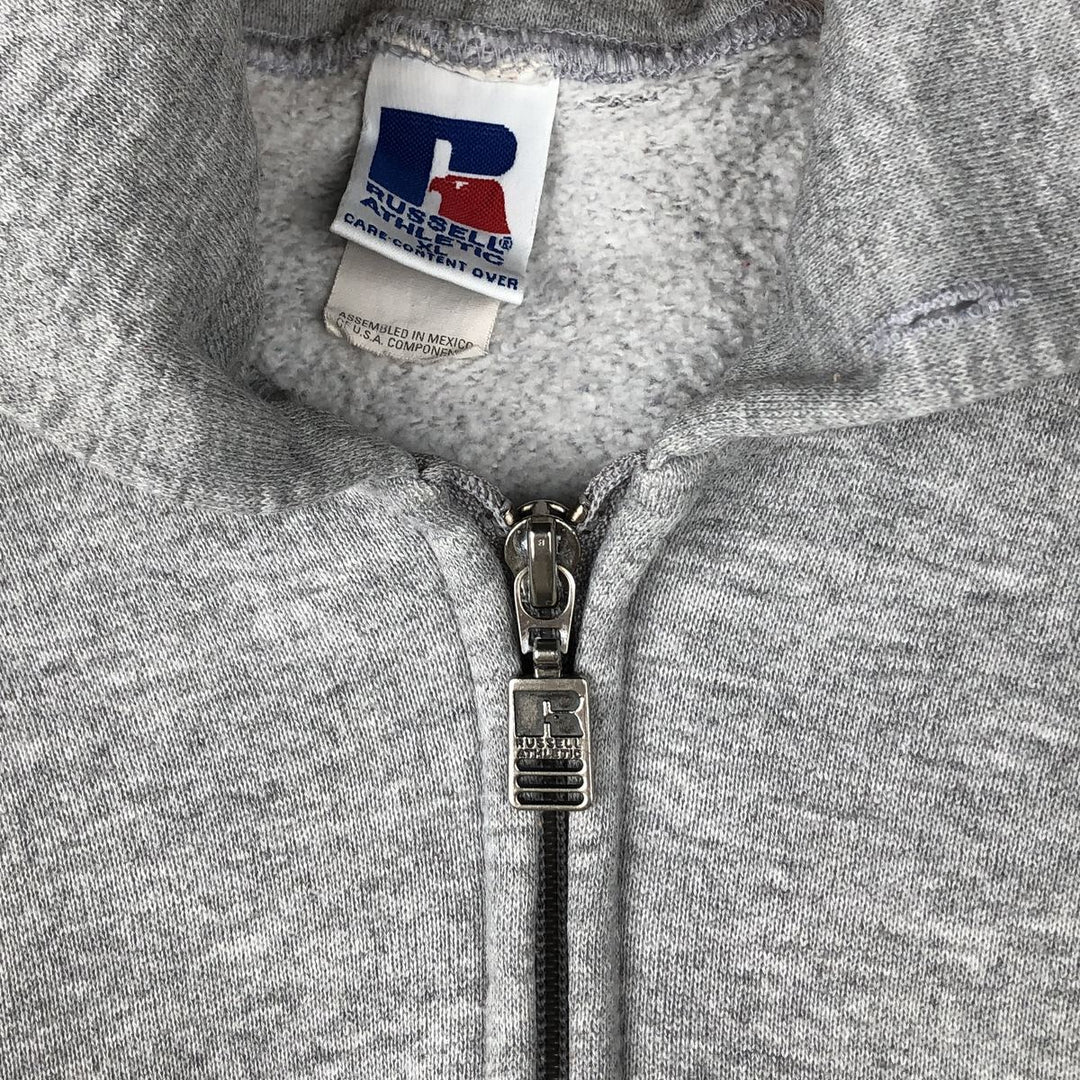 Vintage 90'S Russell Athletic full-zip sweatshirt, size XL, men's polyester gray type Vintage Second Hand