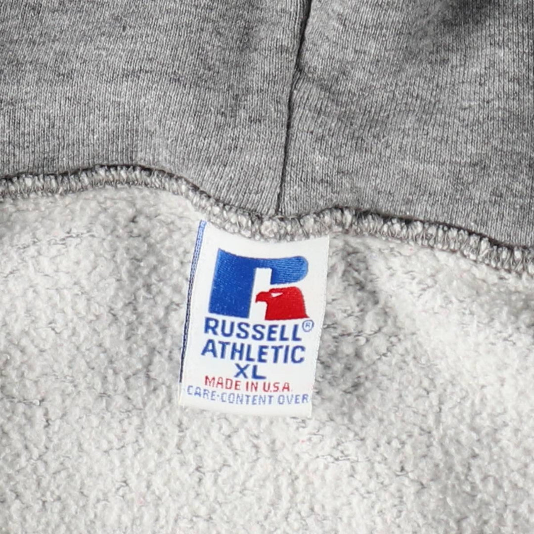 Vintage 90'S Russell Athletic full-zip sweatshirt, USA made, men's size XL polyester gray type Vintage Second Hand