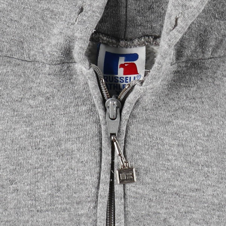 Vintage 90'S Russell Athletic full-zip sweatshirt, USA made, men's size XL polyester gray type Vintage Second Hand