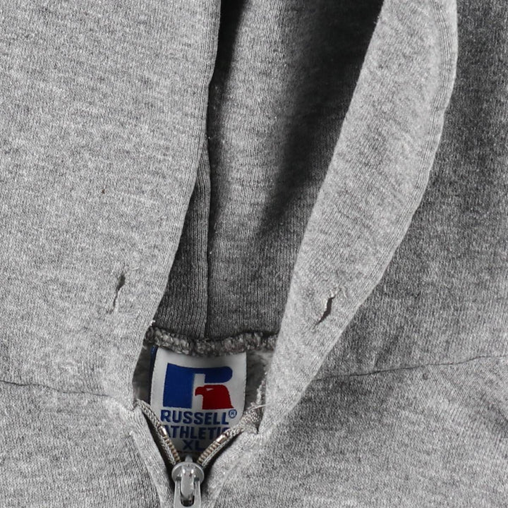 Vintage 90'S Russell Athletic full-zip sweatshirt, USA made, men's size XL polyester gray type Vintage Second Hand