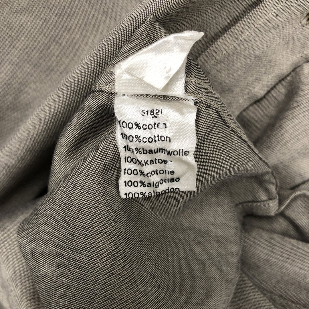 1990'S Lacoste Long-Sleeve Button-Down Shirt, Made in France, Men's Size L (approx.), Vintage cotton gray type Vintage Second Hand
