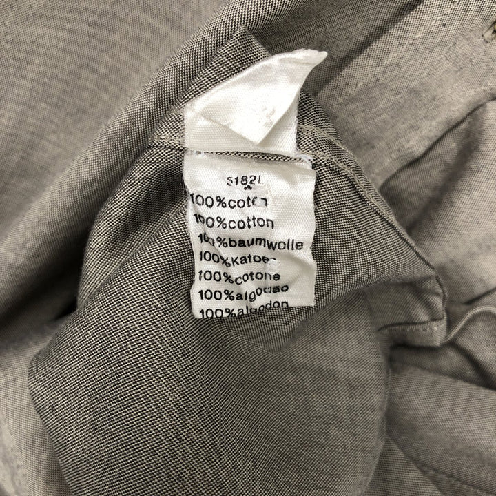 1990'S Lacoste Long-Sleeve Button-Down Shirt, Made in France, Men's Size L (approx.), Vintage cotton gray type Vintage Second Hand