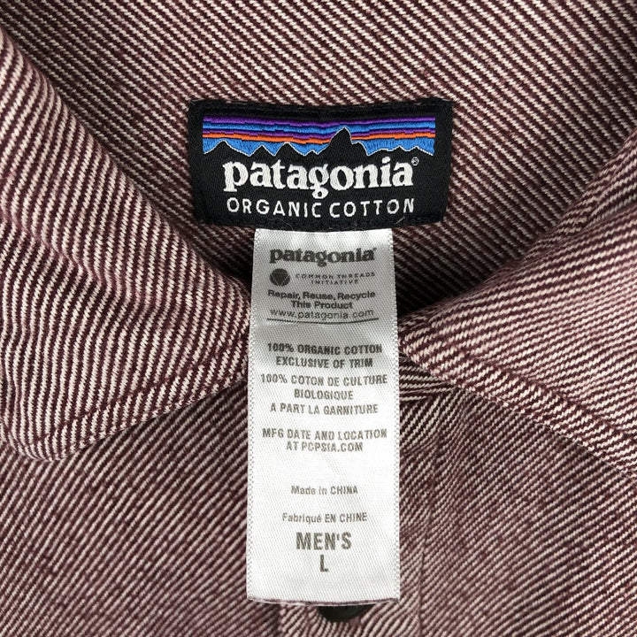 2000'S Patagonia Organic Cotton 53947FA12 Long-Sleeve Flannel Check Shirt, Boxy Shirt, Men's Size L (approx.) Organic cotton red type Vintage Second Hand