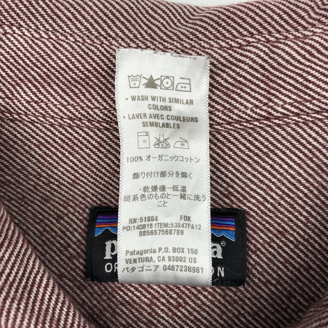 2000'S Patagonia Organic Cotton 53947FA12 Long-Sleeve Flannel Check Shirt, Boxy Shirt, Men's Size L (approx.) Organic cotton red type Vintage Second Hand