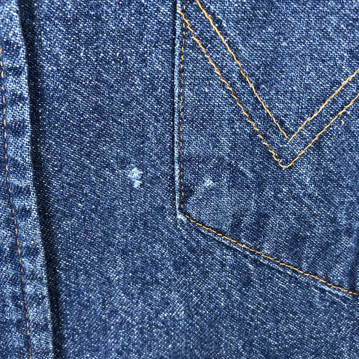 1990'S Wrangler Long-Sleeve Denim Western Shirt, Men's Size L (approx.), Vintage unclear navy blue type Vintage Second Hand