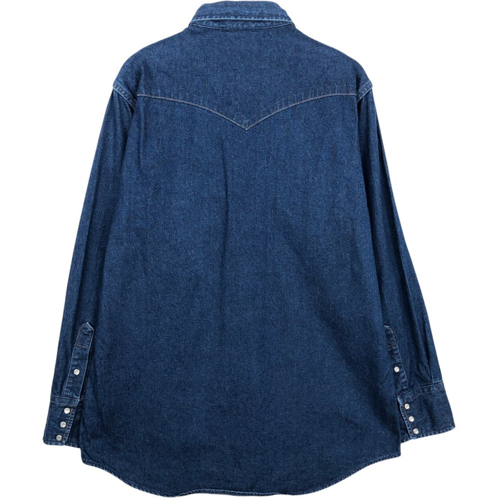 Carhartt Long Sleeve Denim Western Shirt, Men's Size L unclear blue type Vintage Second Hand