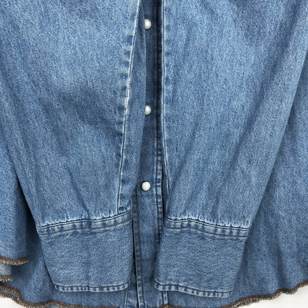 Vintage 90'S Wrangler Long Sleeve Denim Western Shirt, Men's Size XL cotton Blue type light blue Vintage Second Hand