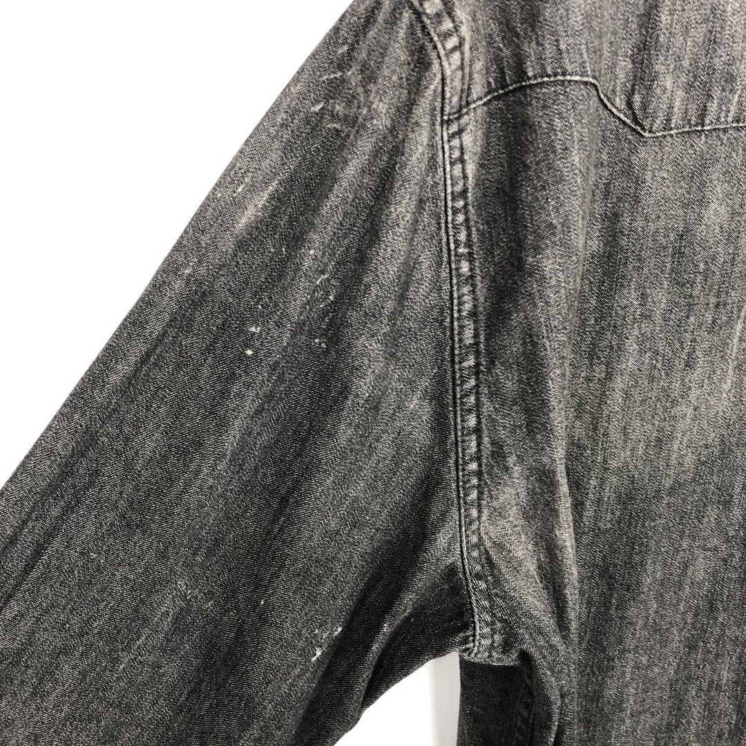 Ralph Lauren DENIM&SUPPLY Long-Sleeve Western Shirt, Men's Size L (approx.) cotton black type Vintage Second Hand