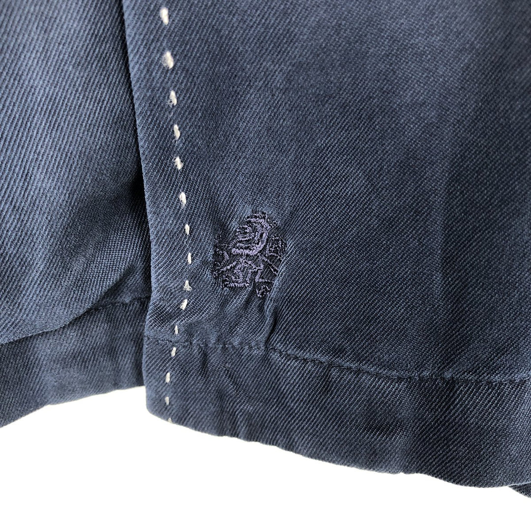 90'S Nat Nast Short-Sleeve Open-Collar Silk Shirt, Boxy Shirt, Men's Size L (Equivalent), Vintage silk navy blue type Vintage Second Hand