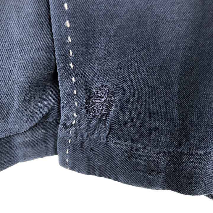 90'S Nat Nast Short-Sleeve Open-Collar Silk Shirt, Boxy Shirt, Men's Size L (Equivalent), Vintage silk navy blue type Vintage Second Hand