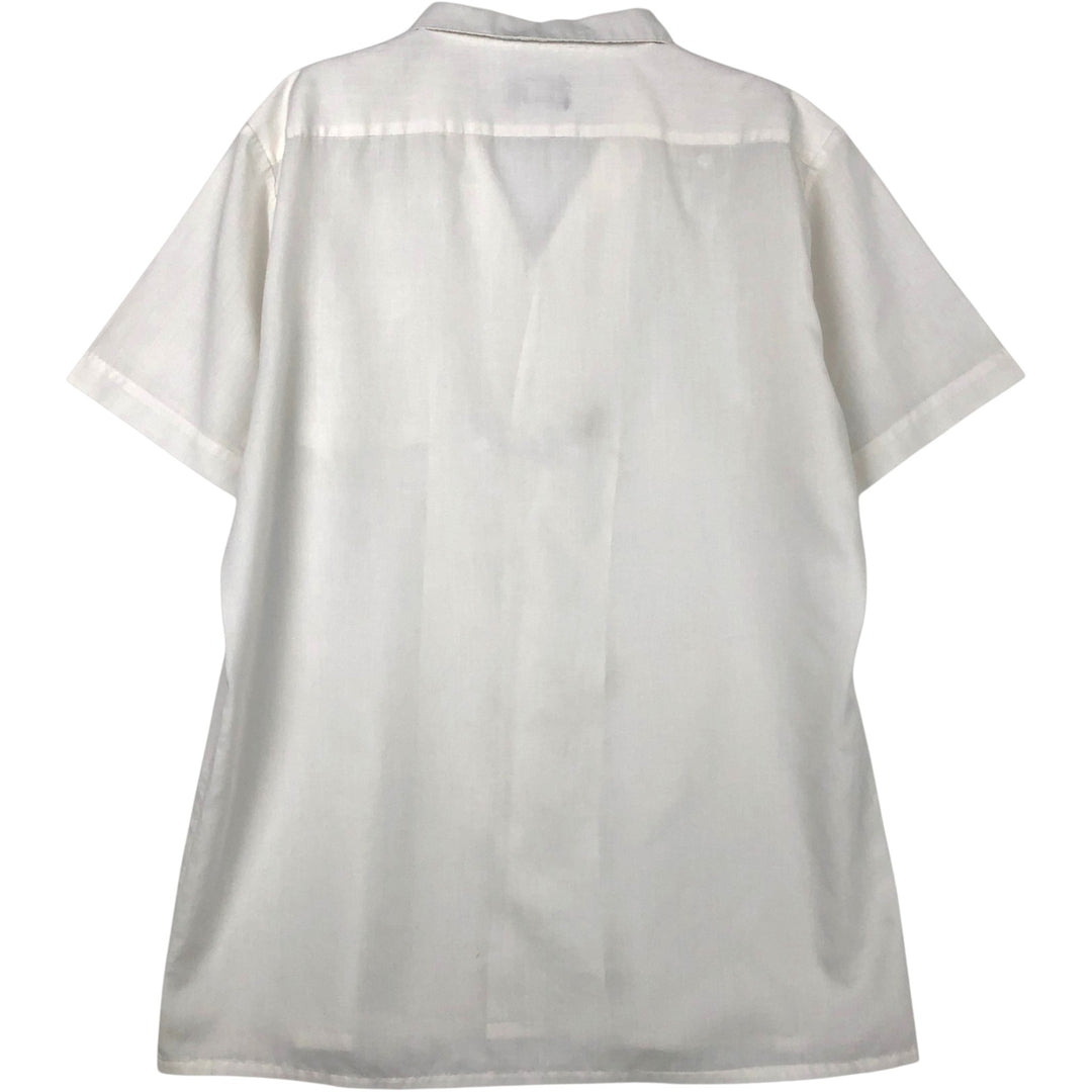 CROWN Short-Sleeve Open-Collar Shirt, Men's Size L (approx.) unclear white type Vintage Second Hand