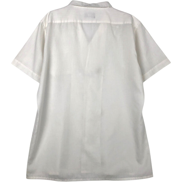 CROWN Short-Sleeve Open-Collar Shirt, Men's Size L (approx.) unclear white type Vintage Second Hand