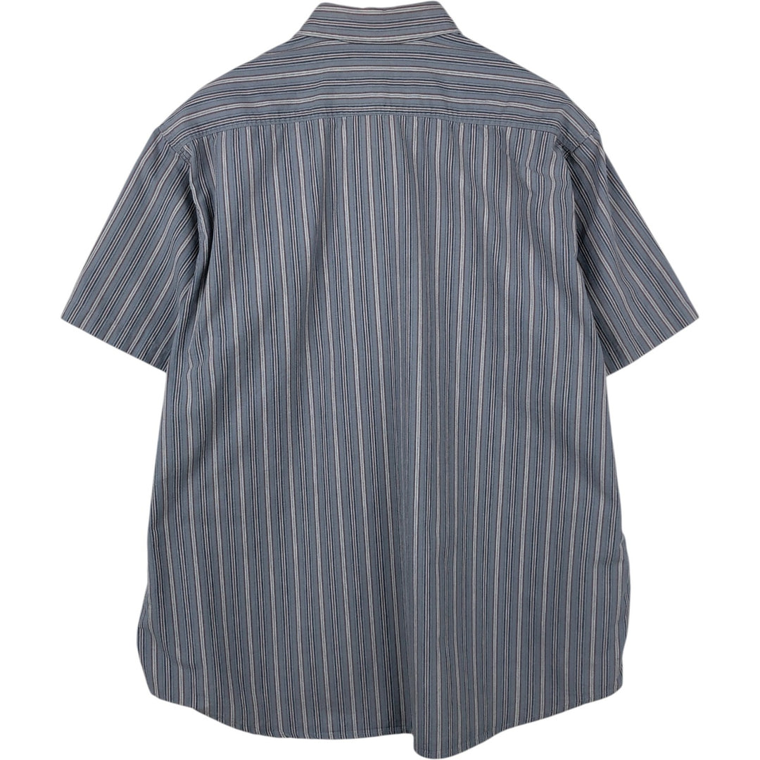 Carhartt Stripe Pattern Button-Down Short Sleeve Work Shirt, Men's Size XL unclear gray type Vintage Second Hand