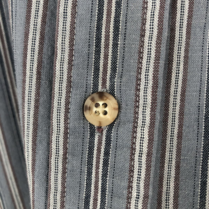 Carhartt Stripe Pattern Button-Down Short Sleeve Work Shirt, Men's Size XL unclear gray type Vintage Second Hand