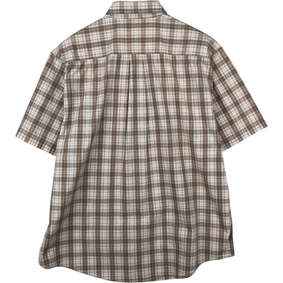Carhartt Check Pattern Button-down Short Sleeve Work Shirt, Men's Size L cotton white type Vintage Second Hand