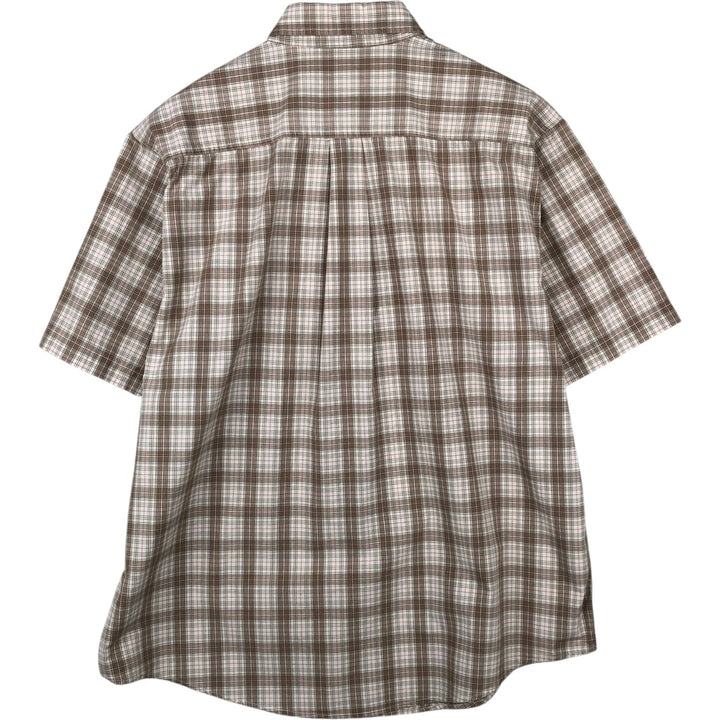 Carhartt Check Pattern Button-down Short Sleeve Work Shirt, Men's Size L cotton white type Vintage Second Hand