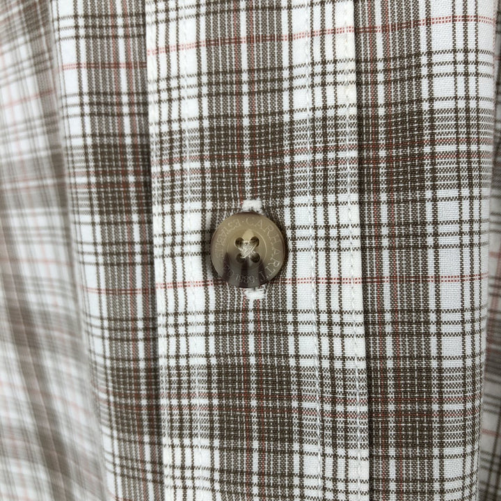 Carhartt Check Pattern Button-down Short Sleeve Work Shirt, Men's Size L cotton white type Vintage Second Hand