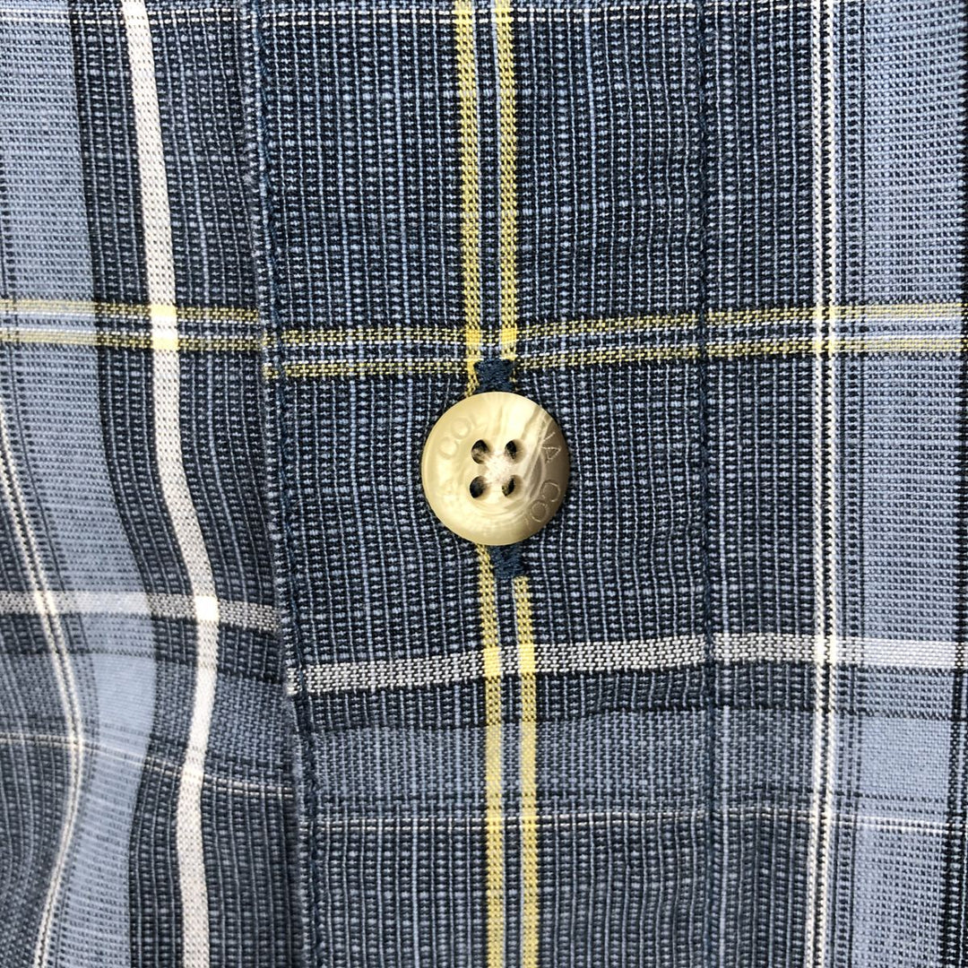 Columbia Short-Sleeve Cotton Check Shirt, Men's Size XL (approx.) cotton navy blue type Vintage Second Hand