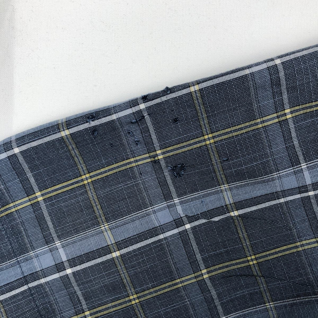 Columbia Short-Sleeve Cotton Check Shirt, Men's Size XL (approx.) cotton navy blue type Vintage Second Hand