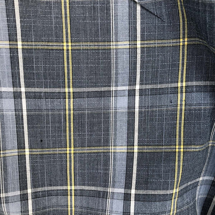 Columbia Short-Sleeve Cotton Check Shirt, Men's Size XL (approx.) cotton navy blue type Vintage Second Hand