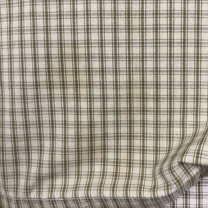 Columbia Short-Sleeve Cotton Check Shirt, Men's Size XL (approx.) cotton Khaki type beige Vintage Second Hand